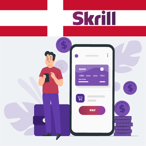 Dansk gambler laver en indbetaling på Skrill online casino