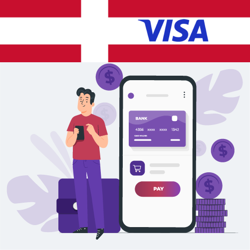 Dansk gambler laver en indbetaling på Visa online casino