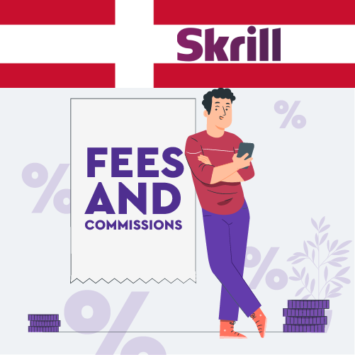 En gambler fra Danmark tjekker provisionen for ind- og udbetaling af penge på Skrill online casino