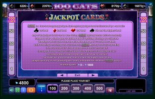 100 Cats spillemaskine detalje billede 4