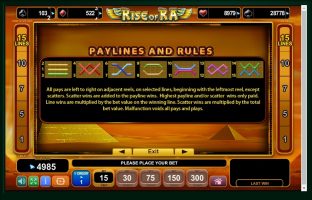 Rise Of Ra spillemaskine detalje billede 5