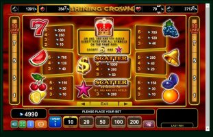 Shining Crown spillemaskine detalje billede 1