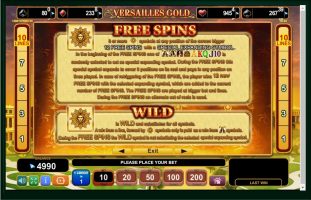 Versailles Gold spillemaskine detalje billede 2