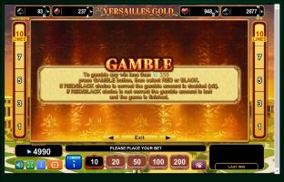 Versailles Gold spillemaskine detalje billede 3