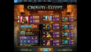 Crown of Egypt spillemaskine detalje billede 2