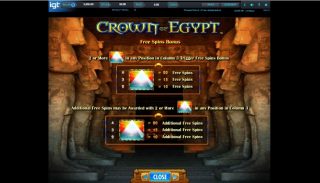 Crown of Egypt spillemaskine detalje billede 4