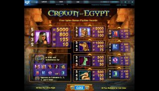 Crown of Egypt spillemaskine detalje billede 6