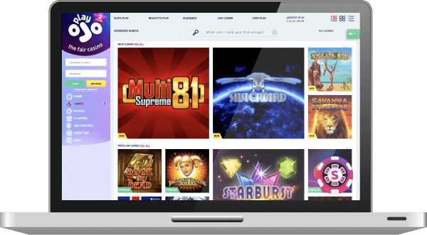 PlayOJO Casino Spil