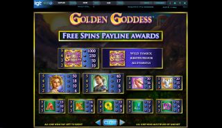 Golden Goddess spillemaskine detalje billede 5