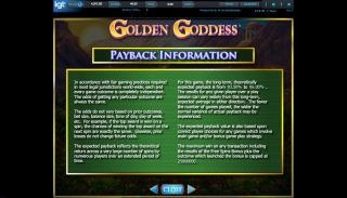 Golden Goddess spillemaskine detalje billede 1