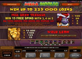 Mega Moolah spillemaskine detalje billede 3