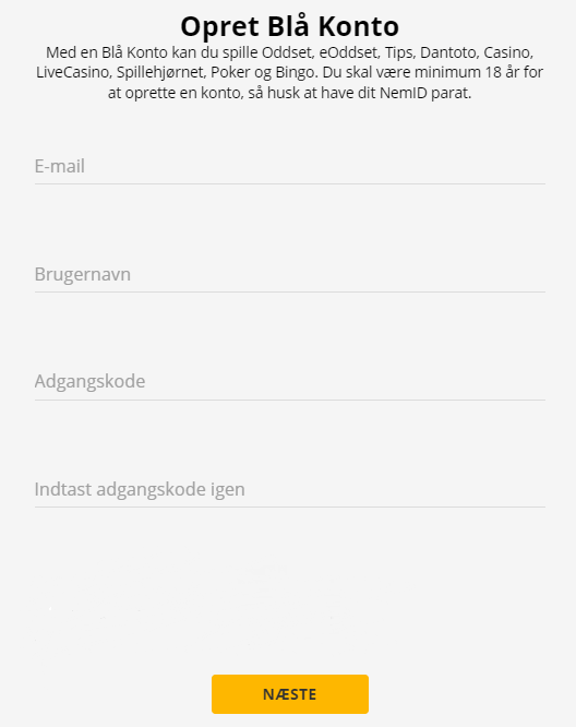 registrering hos Danske Spil Casino