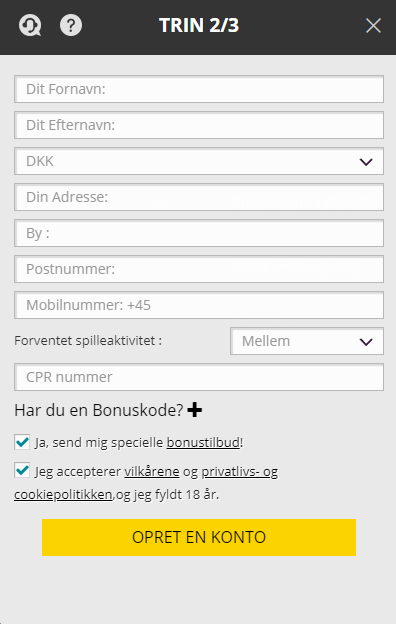 registrering hos Dansk777