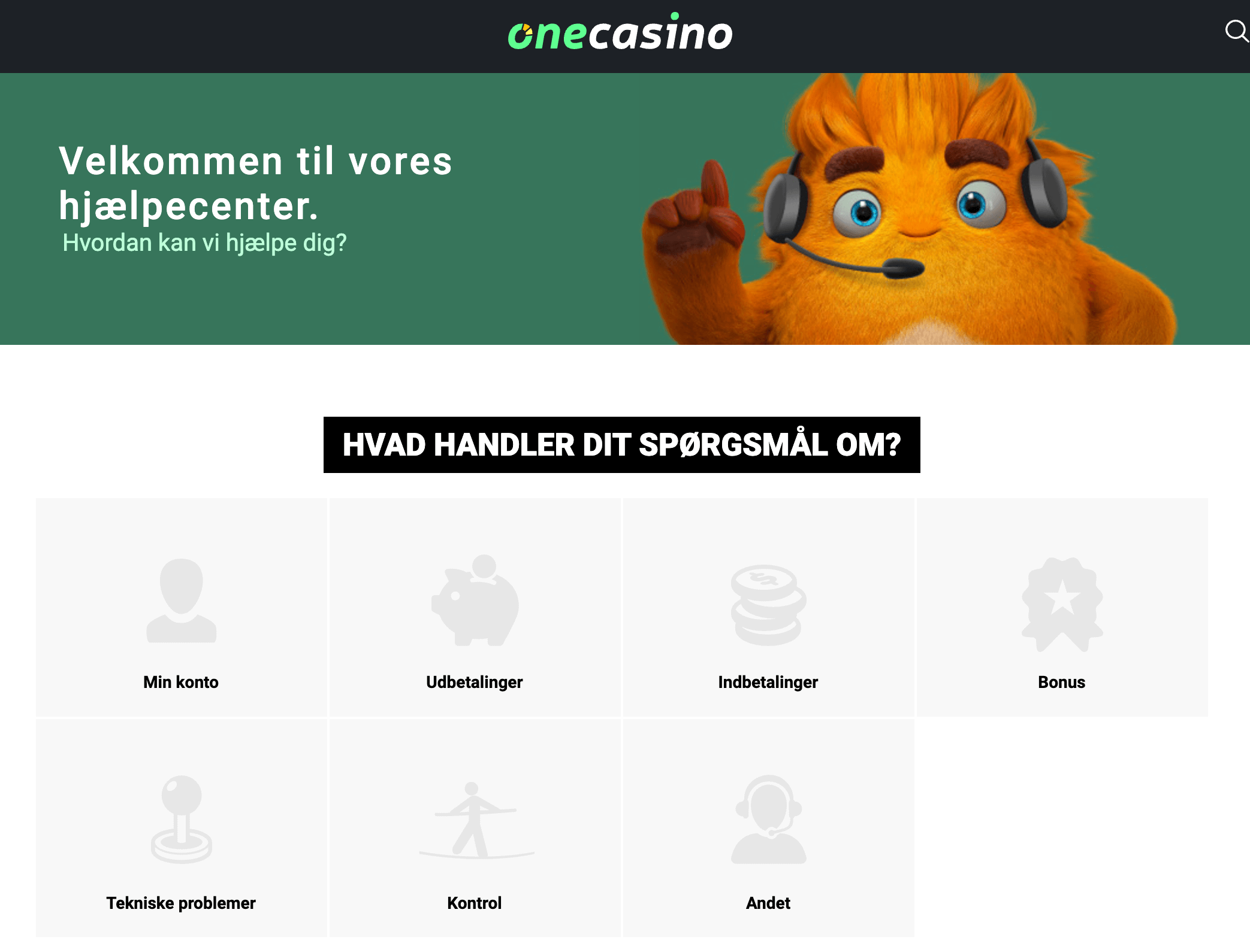 OneCasino kundeservice