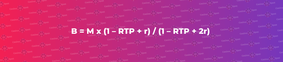 B = M x (1 – RTP + r) / (1 – RTP + 2r)