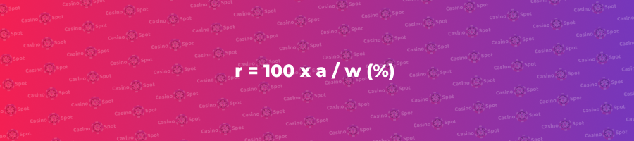 r = 100 x a/w (%)