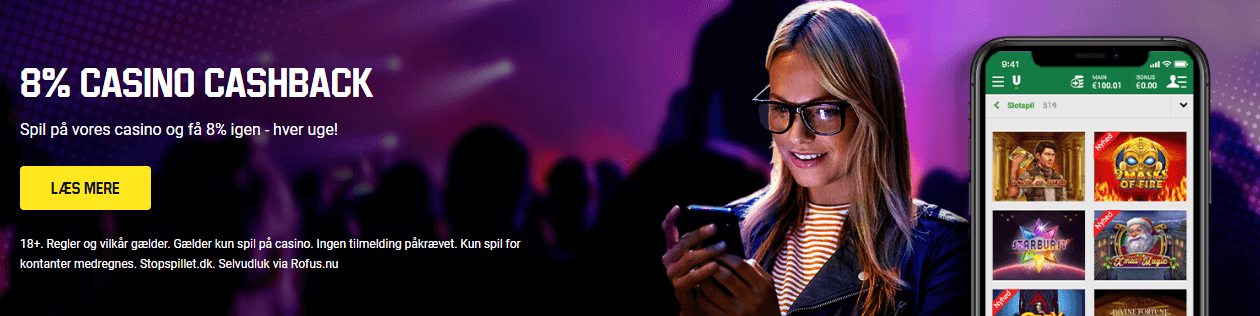 8% cashback unibet casino