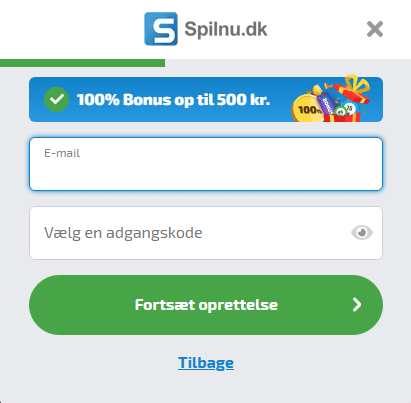 Hvordan får man en bonus i Spilnu.dk Trin 2