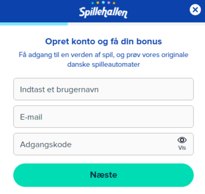Opret konto og få din bonus