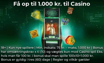 Mr Green Casino Velkomstbonus Få 100% bonus op til 1000 kr