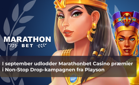 I september udlodder Marathonbet Casino præmier i Non-Stop Drop-kampagnen fra Playson