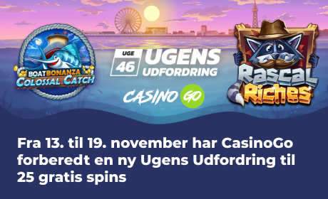 Fra 13. til 19. november har CasinoGo forberedt en ny Ugens Udfordring til 25 gratis spins