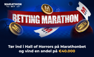 Marathonbet udlodder €40.000 i den nye Hall of Horrors-turnering fra 27. oktober til 6. november 2023 Marathonbet udlodder €40.000 i den nye Hall of Horrors-turnering fra 27. oktober til 6. november 2023