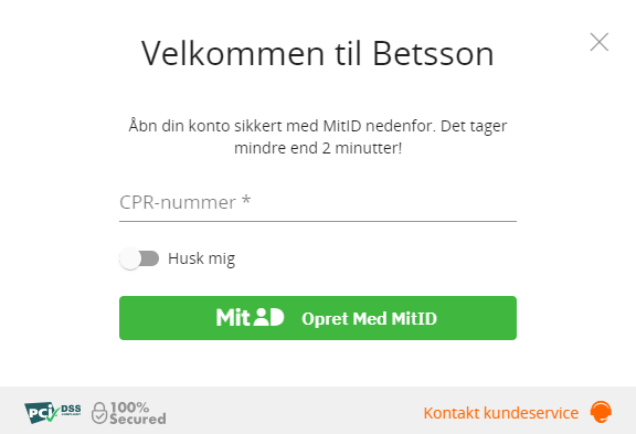 Registrering hos Betsson