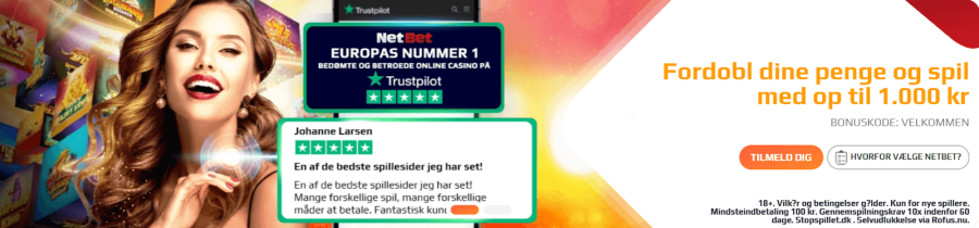 NetBet velkomstbonus
